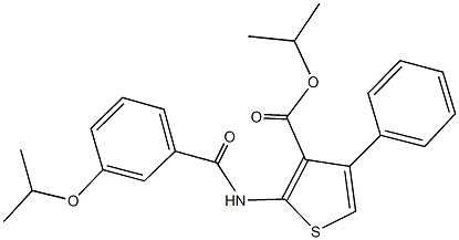 isopropyl 2-[(3-isopropoxybenzoyl)amino]-4-phenyl-3-thiophenecarboxylate Struktur