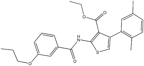 ethyl 4-(2,5-dimethylphenyl)-2-[(3-propoxybenzoyl)amino]thiophene-3-carboxylate Struktur