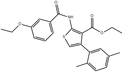 ethyl 4-(2,5-dimethylphenyl)-2-[(3-ethoxybenzoyl)amino]-3-thiophenecarboxylate Struktur