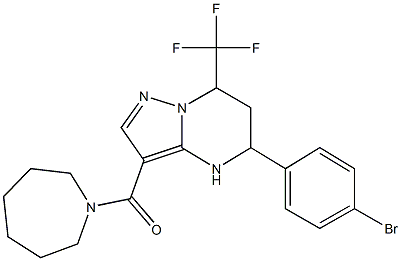 3-(1-azepanylcarbonyl)-5-(4-bromophenyl)-7-(trifluoromethyl)-4,5,6,7-tetrahydropyrazolo[1,5-a]pyrimidine Struktur