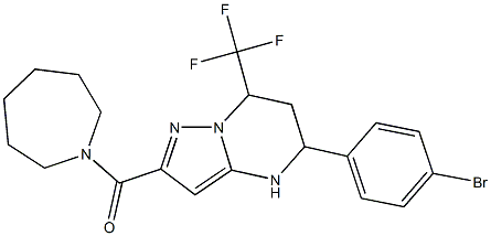 2-(1-azepanylcarbonyl)-5-(4-bromophenyl)-7-(trifluoromethyl)-4,5,6,7-tetrahydropyrazolo[1,5-a]pyrimidine Struktur