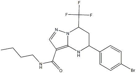 5-(4-bromophenyl)-N-butyl-7-(trifluoromethyl)-4,5,6,7-tetrahydropyrazolo[1,5-a]pyrimidine-3-carboxamide Struktur