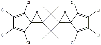 1,2,3,4,10,11,12,13-octachloro-7,7,15,15-tetramethyl-14,16-dithiatetraspiro[4.0.1.0.4.1.1.1]hexadeca-1,3,10,12-tetraene Struktur