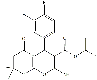 isopropyl 2-amino-4-(3,4-difluorophenyl)-7,7-dimethyl-5-oxo-5,6,7,8-tetrahydro-4H-chromene-3-carboxylate Struktur