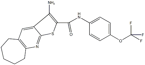 3-amino-N-[4-(trifluoromethoxy)phenyl]-6,7,8,9-tetrahydro-5H-cyclohepta[b]thieno[3,2-e]pyridine-2-carboxamide Struktur