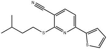 2-(isopentylsulfanyl)-6-(2-thienyl)nicotinonitrile Struktur