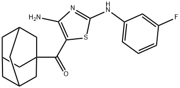 1-adamantyl[4-amino-2-(3-fluoroanilino)-1,3-thiazol-5-yl]methanone Struktur