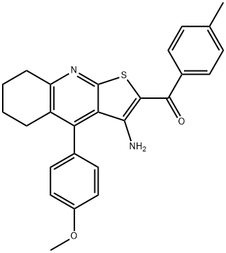 [3-amino-4-(4-methoxyphenyl)-5,6,7,8-tetrahydrothieno[2,3-b]quinolin-2-yl](4-methylphenyl)methanone Struktur