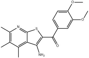 (3-amino-4,5,6-trimethylthieno[2,3-b]pyridin-2-yl)(3,4-dimethoxyphenyl)methanone Struktur