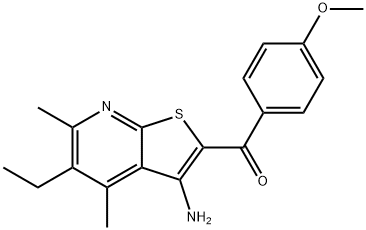 (3-amino-5-ethyl-4,6-dimethylthieno[2,3-b]pyridin-2-yl)(4-methoxyphenyl)methanone Struktur