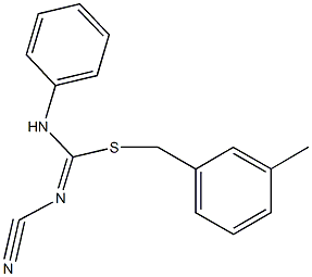 3-methylbenzyl N'-cyano-N-phenylimidothiocarbamate Struktur