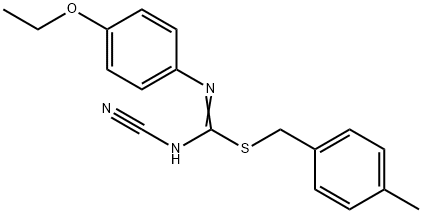 4-methylbenzyl N'-cyano-N-(4-ethoxyphenyl)imidothiocarbamate Struktur