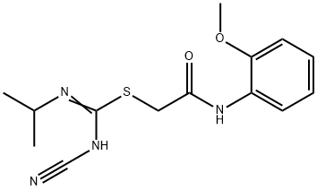 2-(2-methoxyanilino)-2-oxoethyl N'-cyano-N-isopropylimidothiocarbamate Struktur