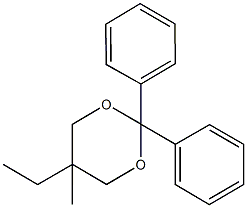 5-ethyl-5-methyl-2,2-diphenyl-1,3-dioxane Struktur