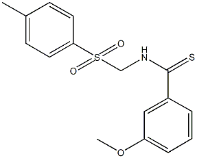 3-methoxy-N-{[(4-methylphenyl)sulfonyl]methyl}benzenecarbothioamide Struktur