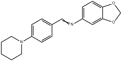 N-(1,3-benzodioxol-5-yl)-N-[4-(1-piperidinyl)benzylidene]amine Struktur