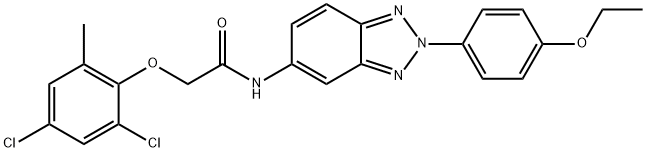 2-(2,4-dichloro-6-methylphenoxy)-N-[2-(4-ethoxyphenyl)-2H-1,2,3-benzotriazol-5-yl]acetamide Struktur