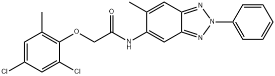 2-(2,4-dichloro-6-methylphenoxy)-N-(6-methyl-2-phenyl-2H-1,2,3-benzotriazol-5-yl)acetamide Struktur