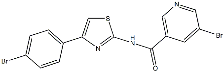 5-bromo-N-[4-(4-bromophenyl)-1,3-thiazol-2-yl]nicotinamide Struktur