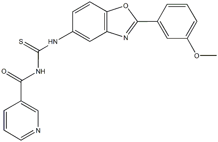 N-[2-(3-methoxyphenyl)-1,3-benzoxazol-5-yl]-N'-(3-pyridinylcarbonyl)thiourea Struktur