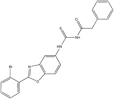 N-[2-(2-bromophenyl)-1,3-benzoxazol-5-yl]-N'-(phenylacetyl)thiourea Struktur