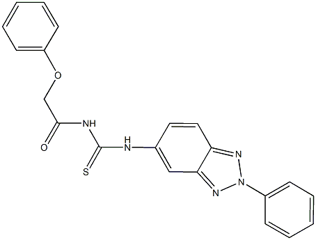 N-(phenoxyacetyl)-N'-(2-phenyl-2H-1,2,3-benzotriazol-5-yl)thiourea Struktur