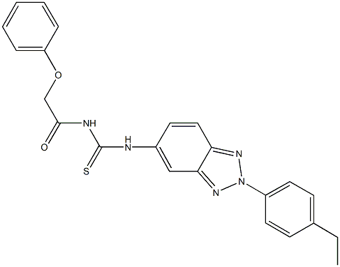 N-[2-(4-ethylphenyl)-2H-1,2,3-benzotriazol-5-yl]-N'-(phenoxyacetyl)thiourea Struktur