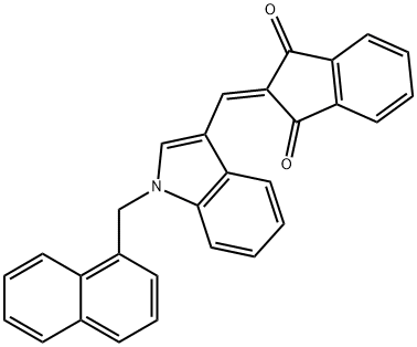 2-{[1-(1-naphthylmethyl)-1H-indol-3-yl]methylene}-1H-indene-1,3(2H)-dione Struktur