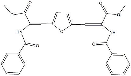 methyl 2-(benzoylamino)-3-{5-[2-(benzoylamino)-3-methoxy-3-oxoprop-1-enyl]-2-furyl}acrylate Struktur