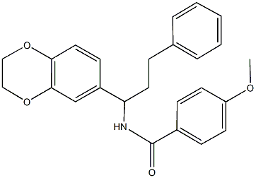 N-[1-(2,3-dihydro-1,4-benzodioxin-6-yl)-3-phenylpropyl]-4-methoxybenzamide Struktur