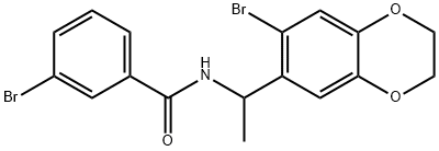 3-bromo-N-[1-(7-bromo-2,3-dihydro-1,4-benzodioxin-6-yl)ethyl]benzamide Struktur