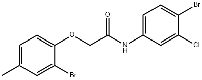 N-(4-bromo-3-chlorophenyl)-2-(2-bromo-4-methylphenoxy)acetamide Struktur