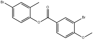 4-bromo-2-methylphenyl 3-bromo-4-methoxybenzoate Struktur