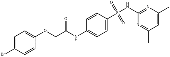 2-(4-bromophenoxy)-N-(4-{[(4,6-dimethyl-2-pyrimidinyl)amino]sulfonyl}phenyl)acetamide Struktur