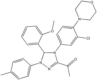 1-[4-(3-chloro-4-morpholin-4-ylphenyl)-5-[2-(methyloxy)phenyl]-1-(4-methylphenyl)-4,5-dihydro-1H-1,2,4-triazol-3-yl]ethanone Struktur