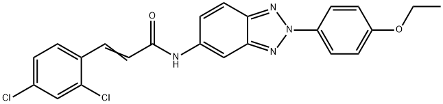 3-(2,4-dichlorophenyl)-N-[2-(4-ethoxyphenyl)-2H-1,2,3-benzotriazol-5-yl]acrylamide Struktur