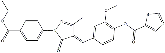 4-({1-[4-(isopropoxycarbonyl)phenyl]-3-methyl-5-oxo-1,5-dihydro-4H-pyrazol-4-ylidene}methyl)-2-methoxyphenyl 2-thiophenecarboxylate Struktur