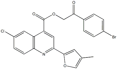 2-(4-bromophenyl)-2-oxoethyl 6-chloro-2-(4-methyl-2-furyl)-4-quinolinecarboxylate Struktur