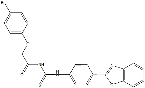 N-[4-(1,3-benzoxazol-2-yl)phenyl]-N'-[(4-bromophenoxy)acetyl]thiourea Struktur