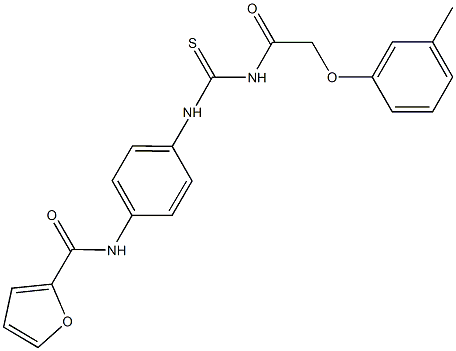 N-{4-[({[(3-methylphenoxy)acetyl]amino}carbothioyl)amino]phenyl}-2-furamide Struktur