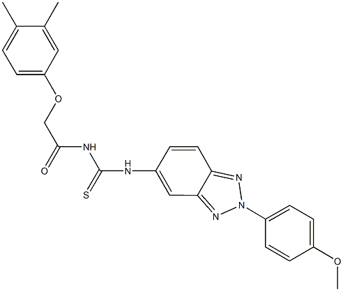 N-[(3,4-dimethylphenoxy)acetyl]-N'-[2-(4-methoxyphenyl)-2H-1,2,3-benzotriazol-5-yl]thiourea Struktur