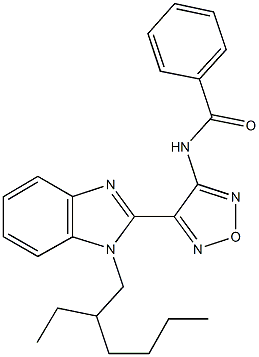 N-{4-[1-(2-ethylhexyl)-1H-benzimidazol-2-yl]-1,2,5-oxadiazol-3-yl}benzamide Struktur