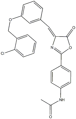 N-[4-(4-{3-[(2-chlorobenzyl)oxy]benzylidene}-5-oxo-4,5-dihydro-1,3-oxazol-2-yl)phenyl]acetamide Struktur