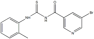 N-[(5-bromo-3-pyridinyl)carbonyl]-N'-(2-methylphenyl)thiourea Struktur