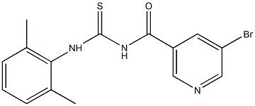 N-[(5-bromo-3-pyridinyl)carbonyl]-N'-(2,6-dimethylphenyl)thiourea Struktur