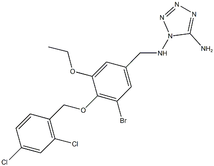 N-(5-amino-1H-tetraazol-1-yl)-N-{3-bromo-4-[(2,4-dichlorobenzyl)oxy]-5-ethoxybenzyl}amine Struktur