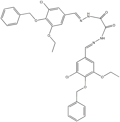 N'~1~,N'~2~-bis[4-(benzyloxy)-3-chloro-5-ethoxybenzylidene]ethanedihydrazide Struktur