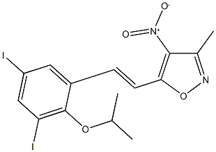 5-[2-(3,5-diiodo-2-isopropoxyphenyl)vinyl]-4-nitro-3-methylisoxazole Struktur