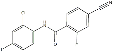 N-(2-chloro-4-iodophenyl)-4-cyano-2-fluorobenzamide Struktur