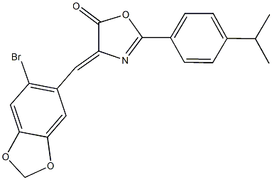 4-[(6-bromo-1,3-benzodioxol-5-yl)methylene]-2-(4-isopropylphenyl)-1,3-oxazol-5(4H)-one Struktur